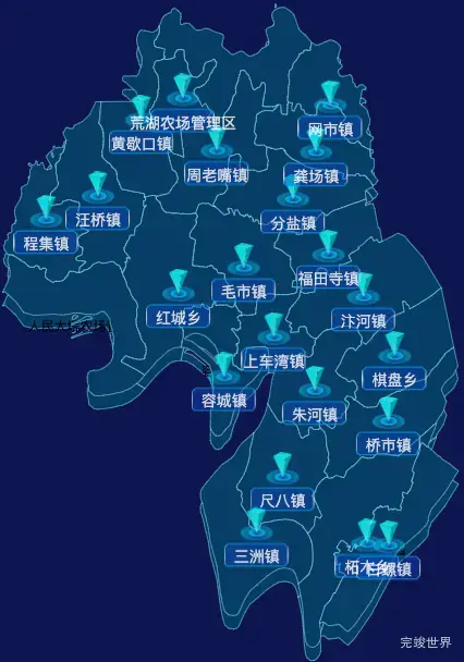 echarts荆州市监利市geoJson地图自定义label样式